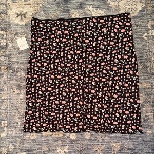 Floral Black and Pink Skirt